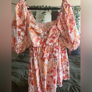 Emerson Poplin Puff Sleeve Mini Dress - Abercrombie & Fitch - Size LT